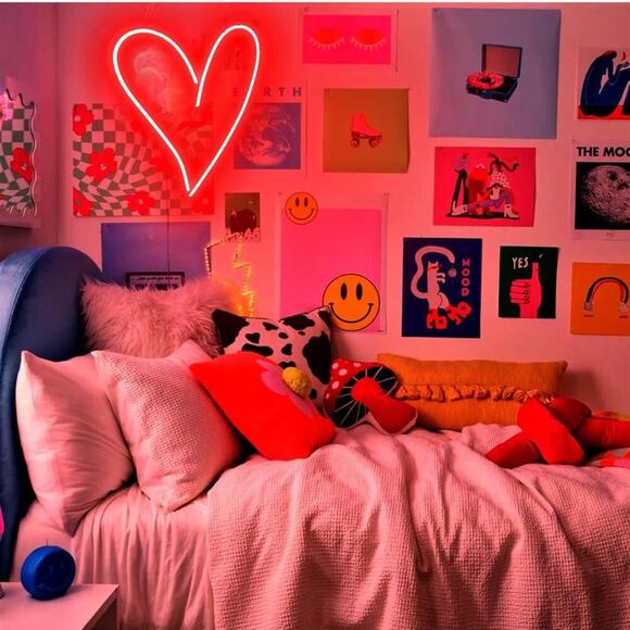 Neon Sign Red Dimmable Neon Lights Wall Decor Aesthetic Signs Bedroom Room - Picture 4 of 6